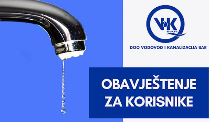 Obavještenje ViK-a  Bar