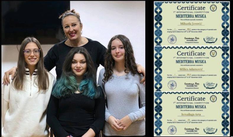 Mr Aleksandra Vojvodić Jovović ponosna na svoje učenice...