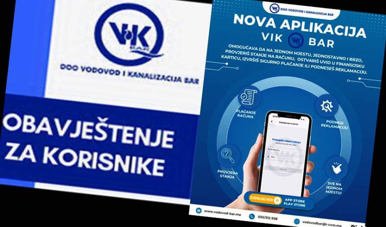 Velika novina u radu  ViK-a  Bar